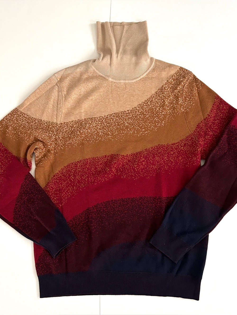 Paisley & Gray Multicolor Turtleneck Sweater - Size L Slim Fit - Mens